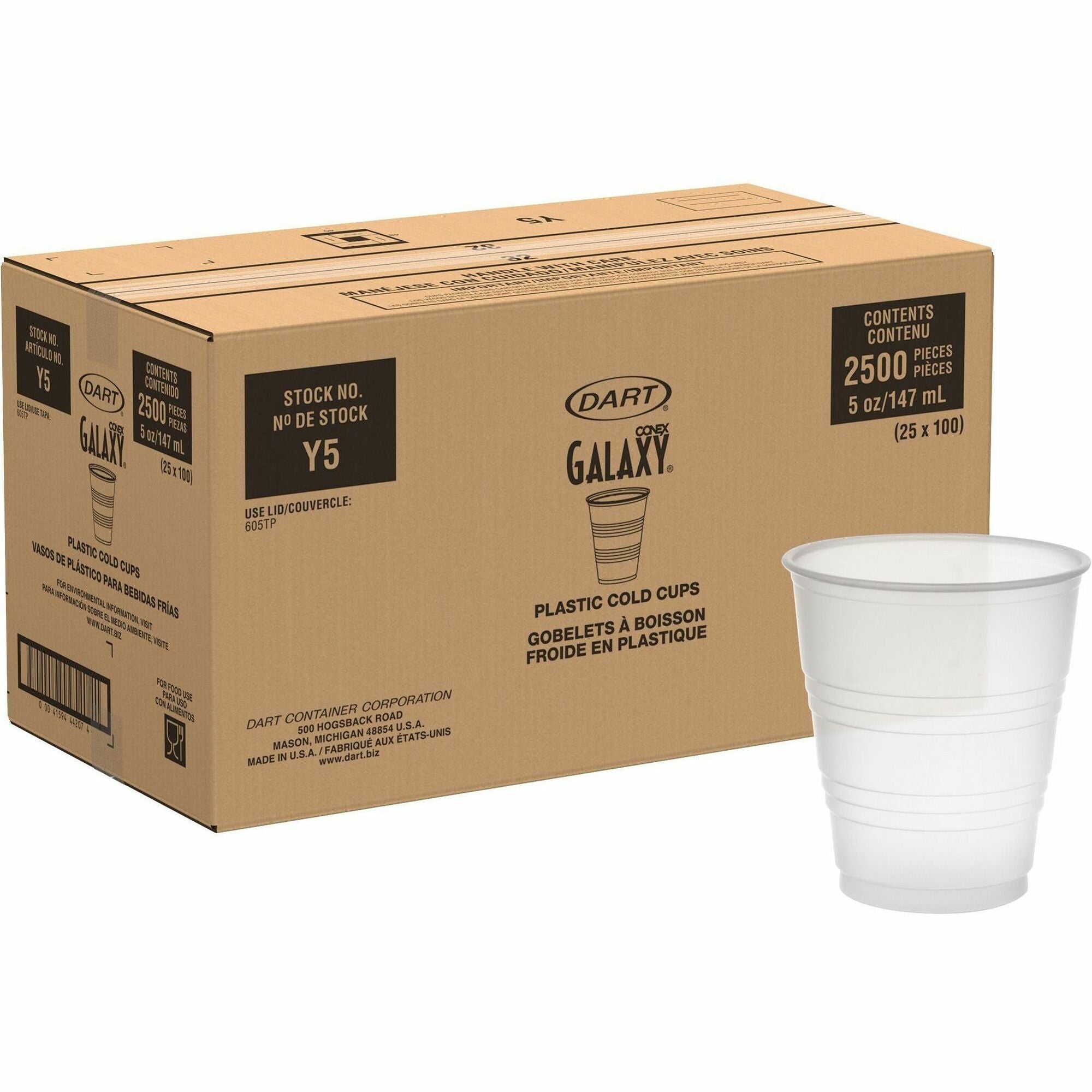 Solo Galaxy 5 oz Plastic Cold Cups - 100.0 / Bag - 25 / Carton - Translucent - Polystyrene - Cold Drink - 1