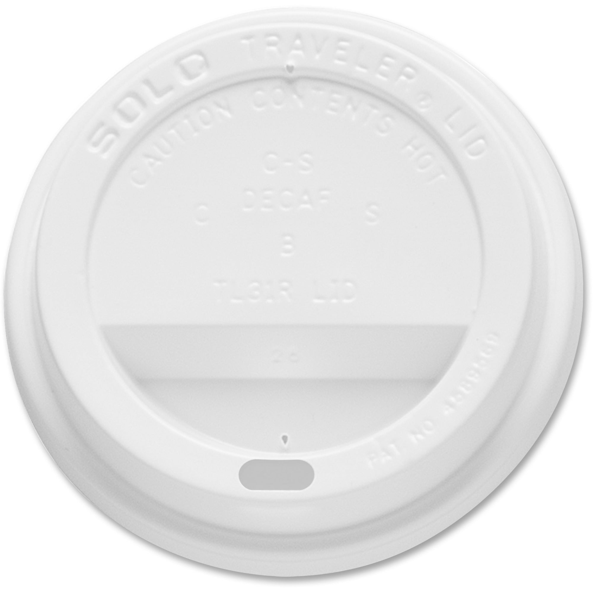 Solo Cup Hot Traveler Cup Lid - 10 / Carton - 125 Per Pack - White