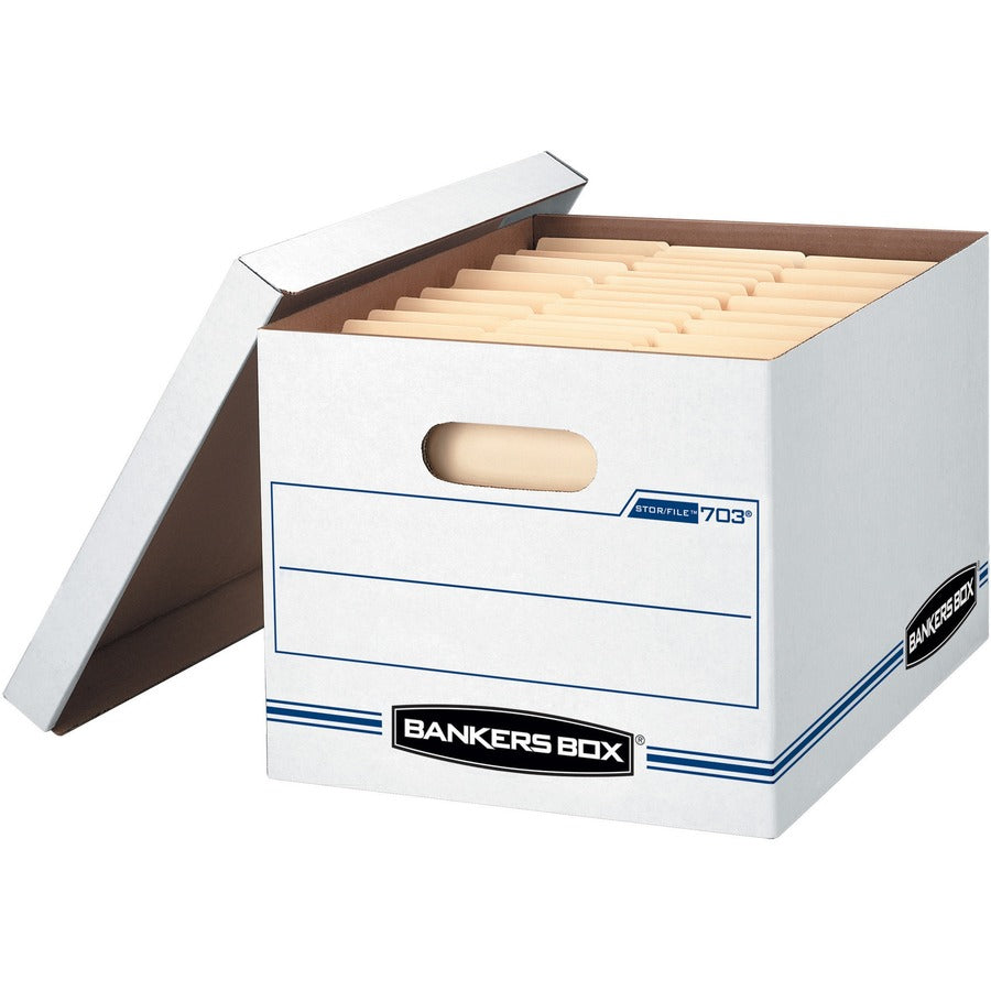 STOR/FILE Basic-Duty Storage Boxes, Letter/Legal Files, 12" x 16.25" x 10.5", White, 20/Carton