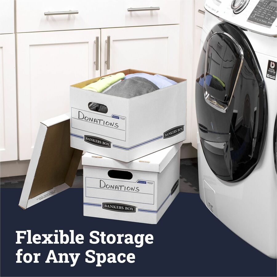 STOR/FILE Basic-Duty Storage Boxes, Letter/Legal Files, 12" x 16.25" x 10.5", White, 20/Carton