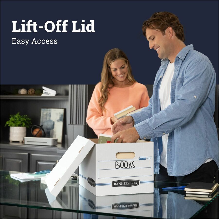 STOR/FILE Basic-Duty Storage Boxes, Letter/Legal Files, 12" x 16.25" x 10.5", White, 20/Carton