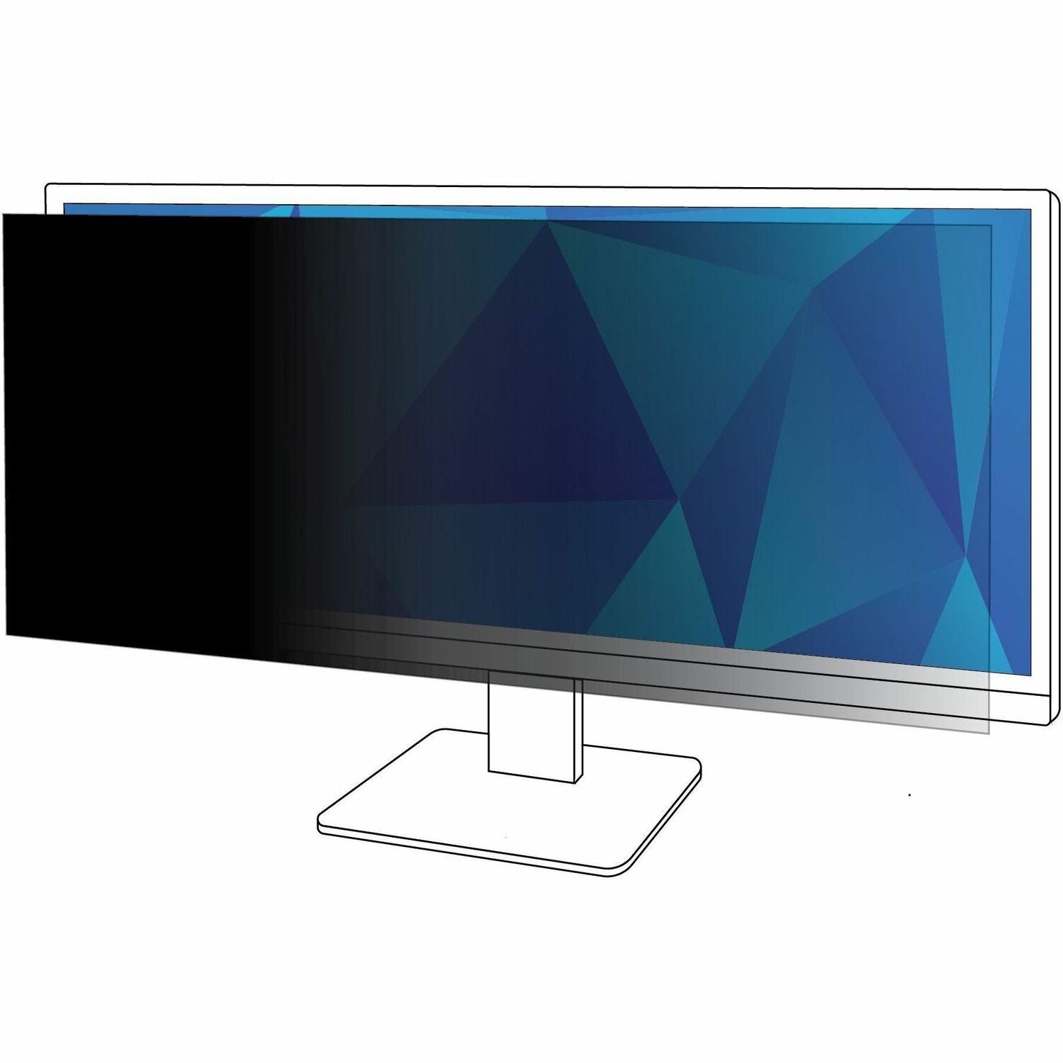 Frameless Blackout Privacy Filter for 34" Widescreen Flat Panel Monitor, 21:9 Aspect Ratio