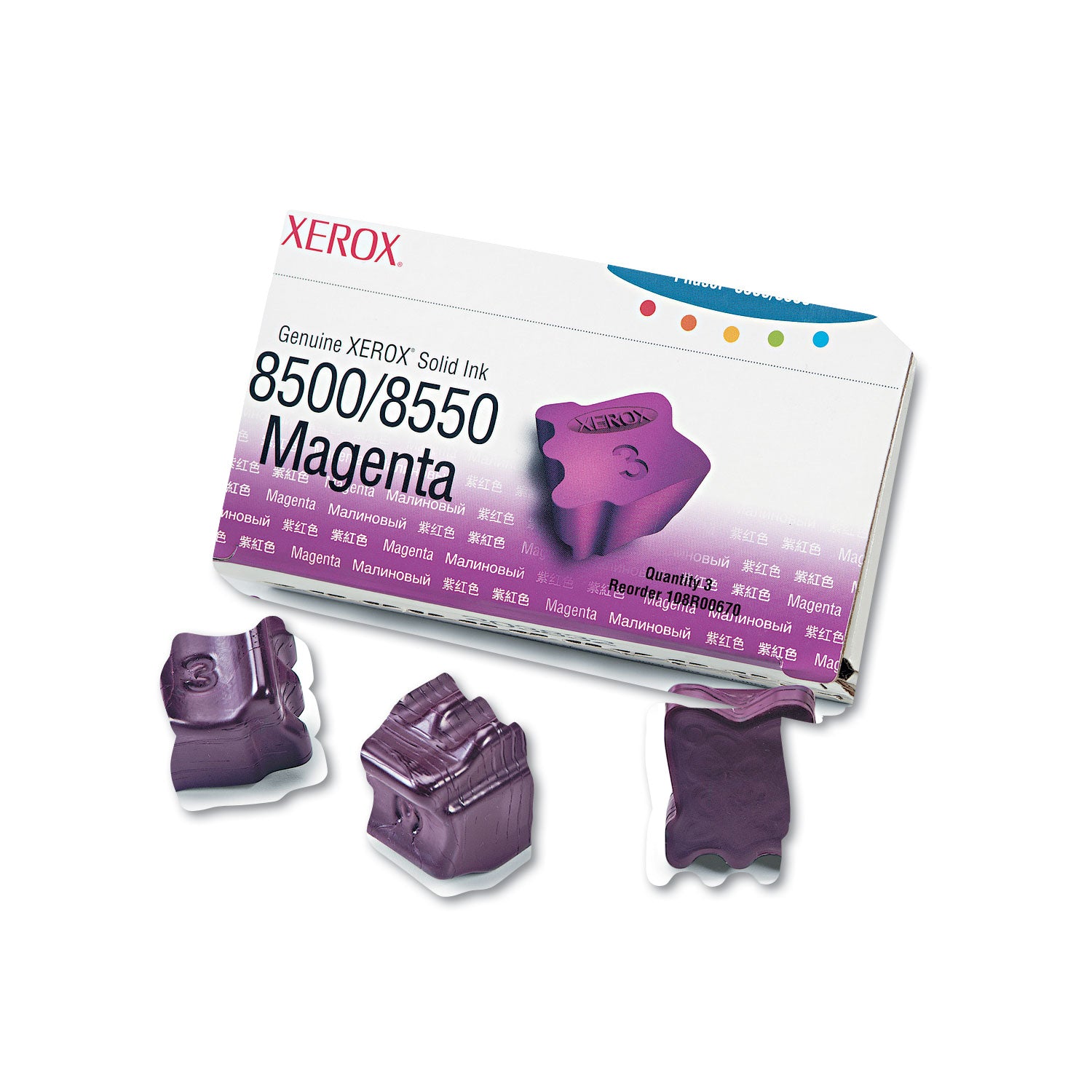 108R00670 Solid Ink Stick, 1,033 Page-Yield, Magenta, 3/Box - 