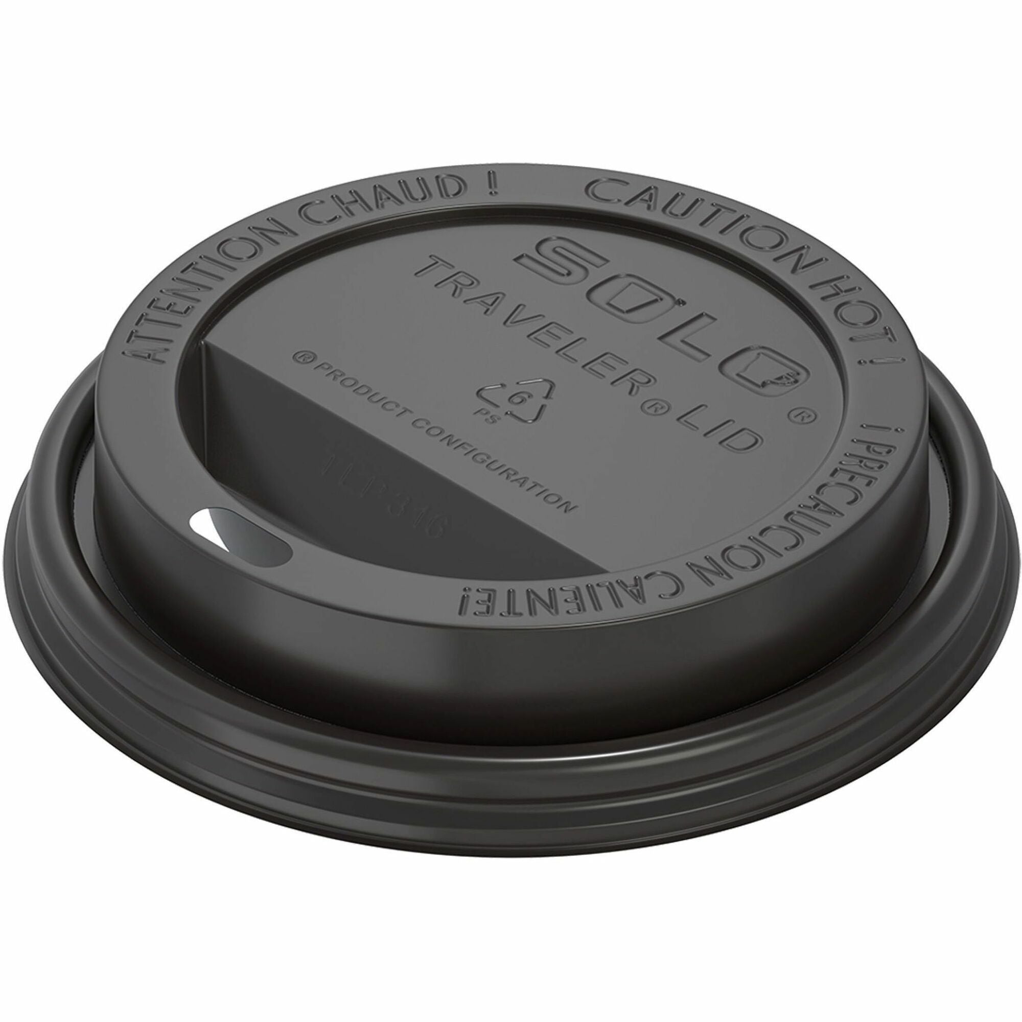 Solo Traveler Dome Hot Cup Lids - Dome - Plastic - 1000 / Carton - Black
