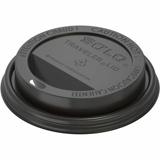 Solo Traveler Dome Hot Cup Lids - Dome - Plastic - 1000 / Carton - Black