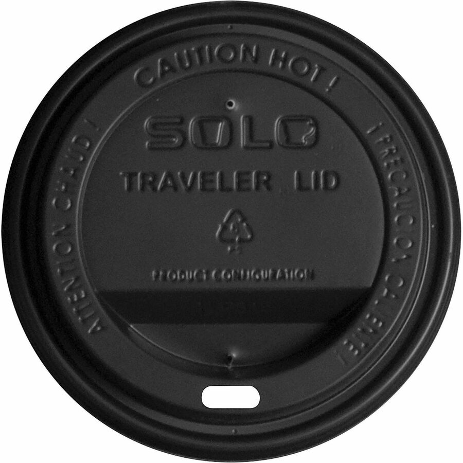Solo Traveler Dome Hot Cup Lids - Dome - Plastic - 1000 / Carton - Black