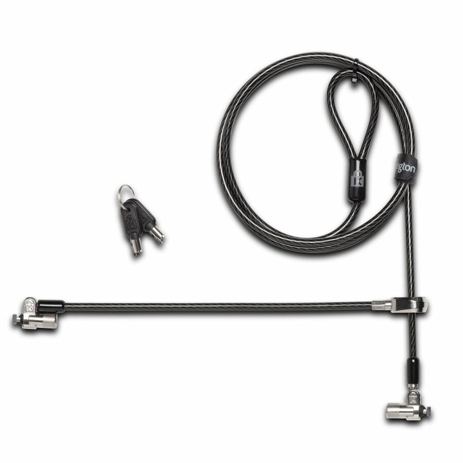 Kensington MicroSaver Cable Lock - Keyed Lock - Black, Silver - Carbon Steel - 8 ft - For Notebook, Tablet