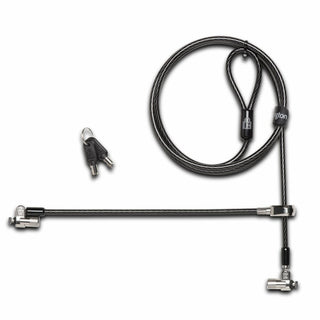 Kensington MicroSaver Cable Lock - Keyed Lock - Black, Silver - Carbon Steel - 8 ft - For Notebook, Tablet