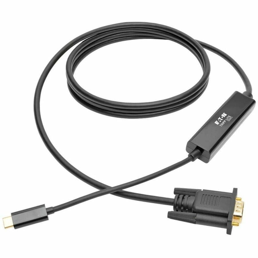 Tripp Lite by Eaton USB-C to VGA Active Adapter Cable (M/M) Black 6 ft. (1.8 m) - 6 ft USB/VGA Video Cable for Smartphone, Projector, Ultrabook, Monitor, Notebook, Tablet, TV - First End: 1 x USB 3.1 Type C - Male - Second End: 1 x 15-pin HD-15 - Mal