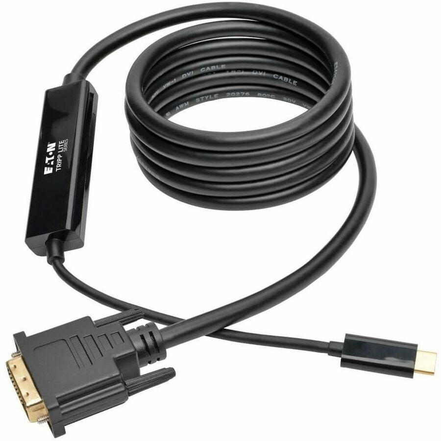 Tripp Lite by Eaton USB-C to DVI Active Adapter Cable (M/M) Black 6 ft. (1.8 m) - 6 ft DVI/USB Video Cable for Smartphone, Projector, Ultrabook, Monitor, Notebook, Tablet, TV - First End: 1 x USB 3.1 Type C - Male - Second End: 1 x DVI-D (Dual-Link)