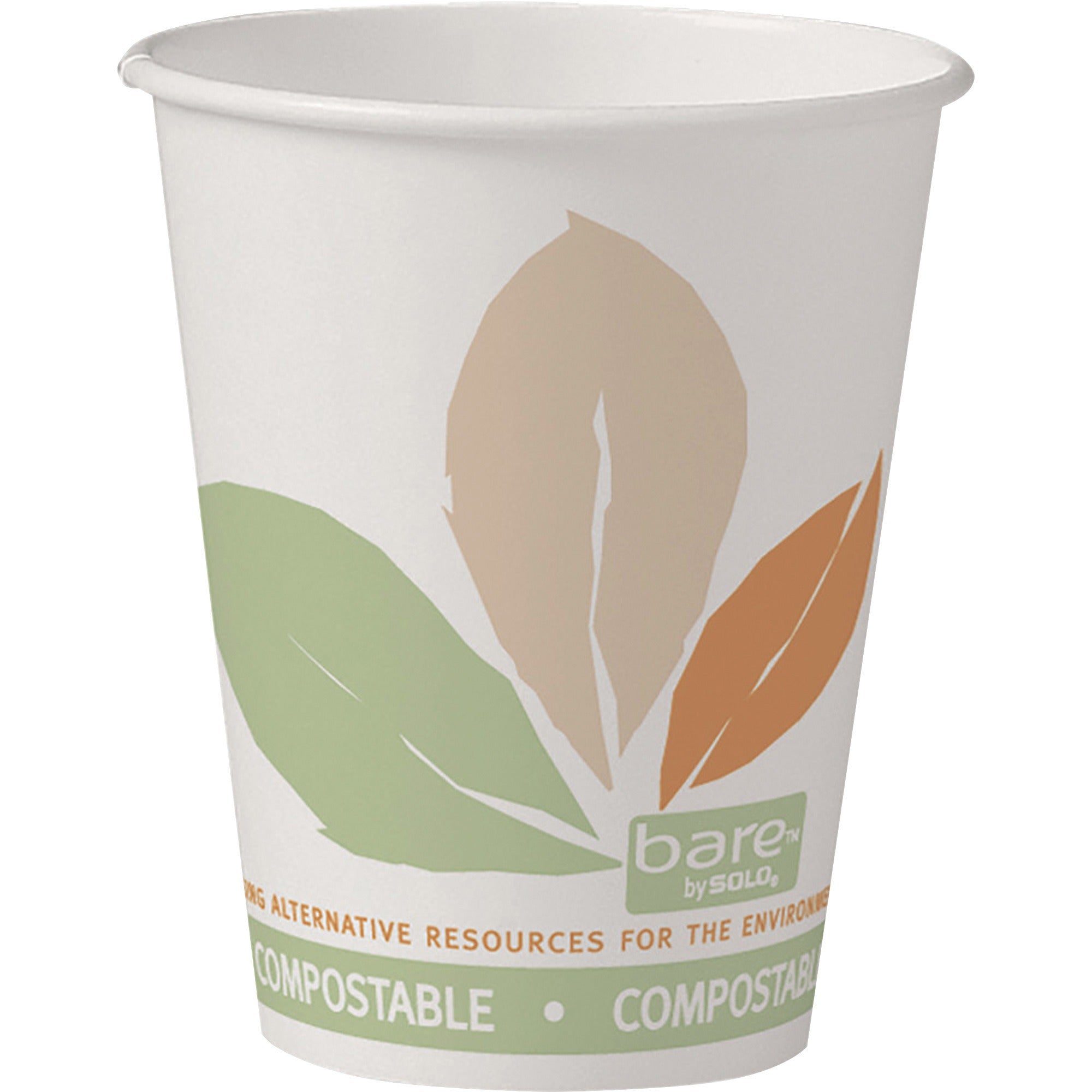 Solo Bare Eco-Forward 8 oz SSPLA Paper Hot Cups - 50 / Pack - 20 / Carton - Multi - Paper, Polylactic Acid (PLA) - Hot Drink, Beverage