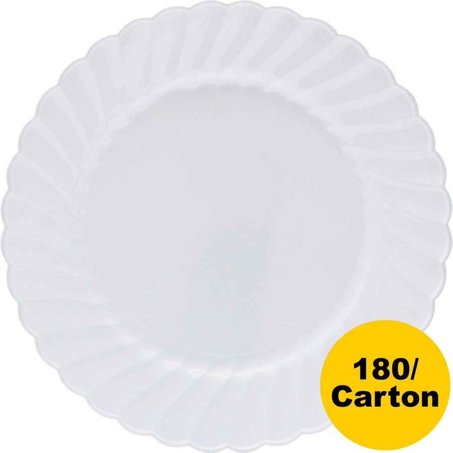 Classicware 6" Heavyweight Plates - 12 / Pack - Picnic, Party - Disposable - White - Plastic Body - 15 / Carton
