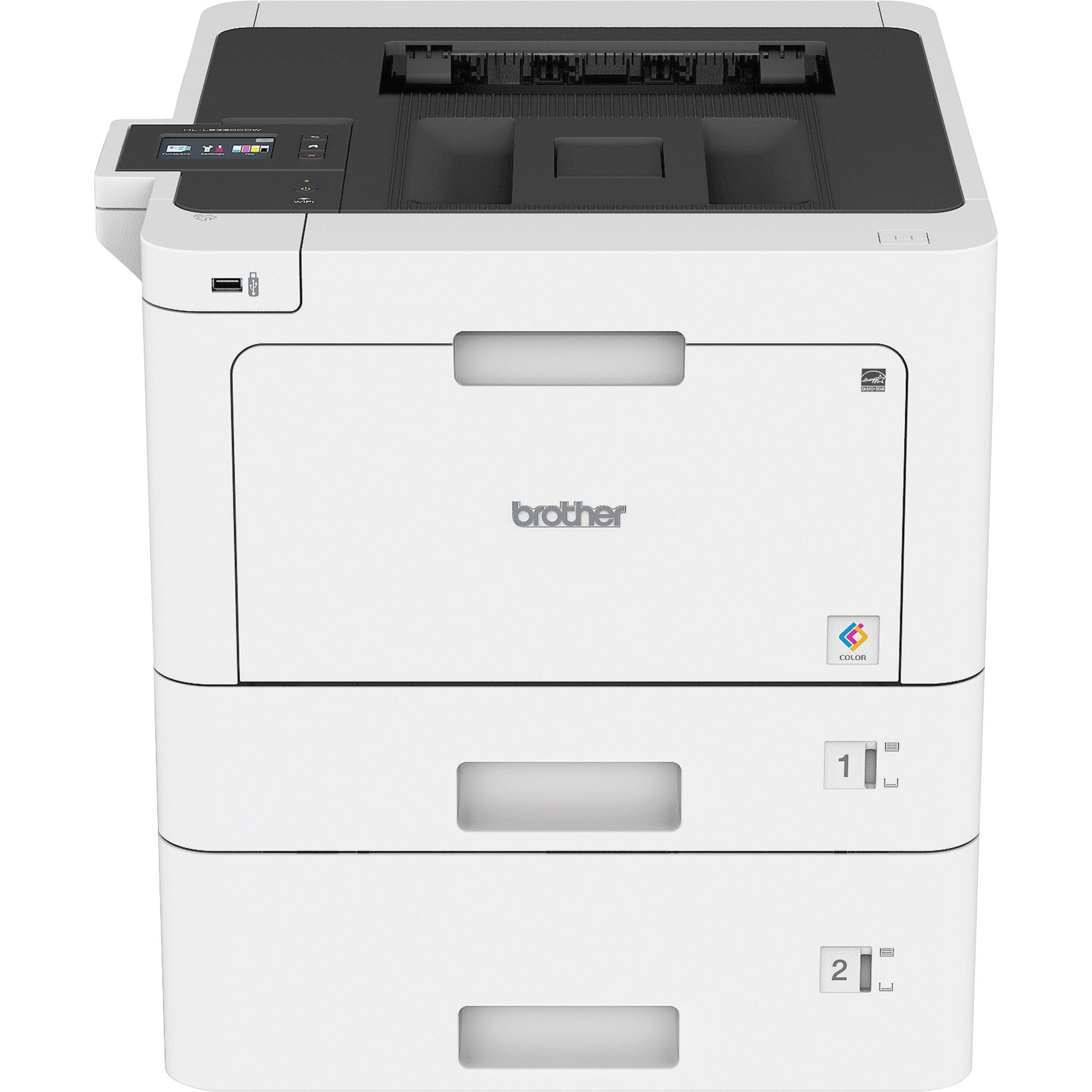 Brother Business Color Laser Printer HL-L8360CDWT - Wireless Networking - Dual Trays - Color Laser Printer - 33 ppm Mono / 33 ppm Color - Automatic Duplex Print - Ethernet - Wireless LAN - USB - 1