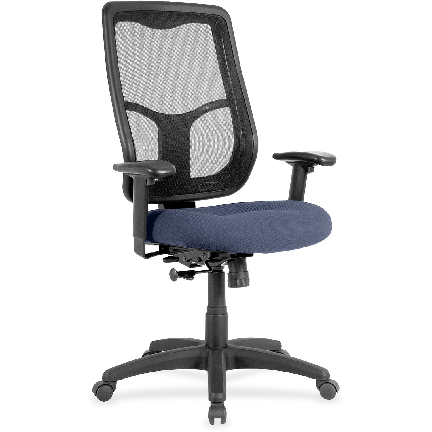 Eurotech Apollo High Back Synchro Task Chair - Ocean Fabric, Vinyl Seat - High Back - 5-star Base - 1 Each