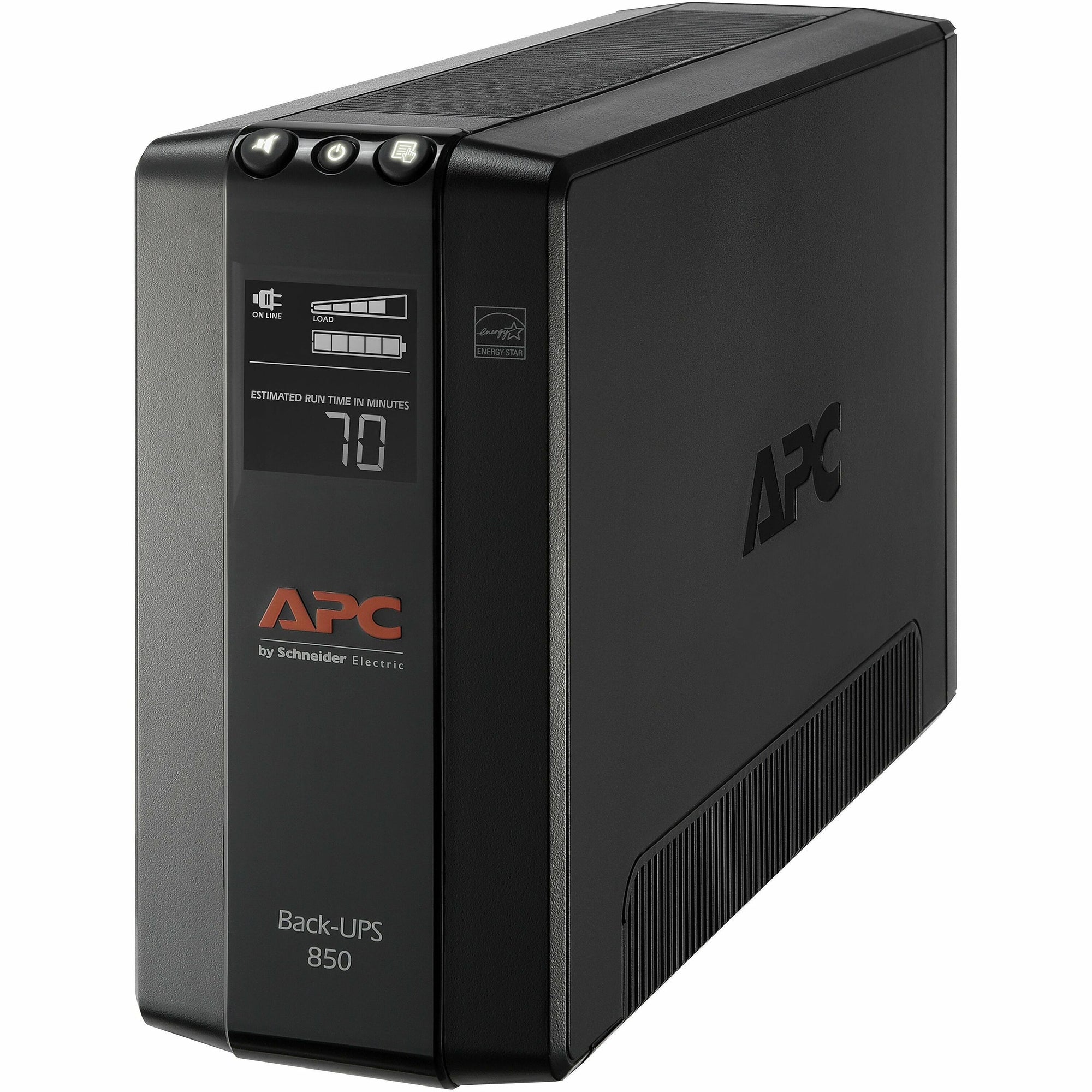 APC by Schneider Electric Back UPS Pro BX850M, Compact Tower, 850VA, AVR, LCD, 120V - Tower - 12 Hour Recharge - 2 Minute Stand-by - 120 V Input - 120 V AC Output - Stepped Approximated Sine Wave - 4 x NEMA 5-15R Surge, 4 x NEMA 5-15R - 8 x Battery/S