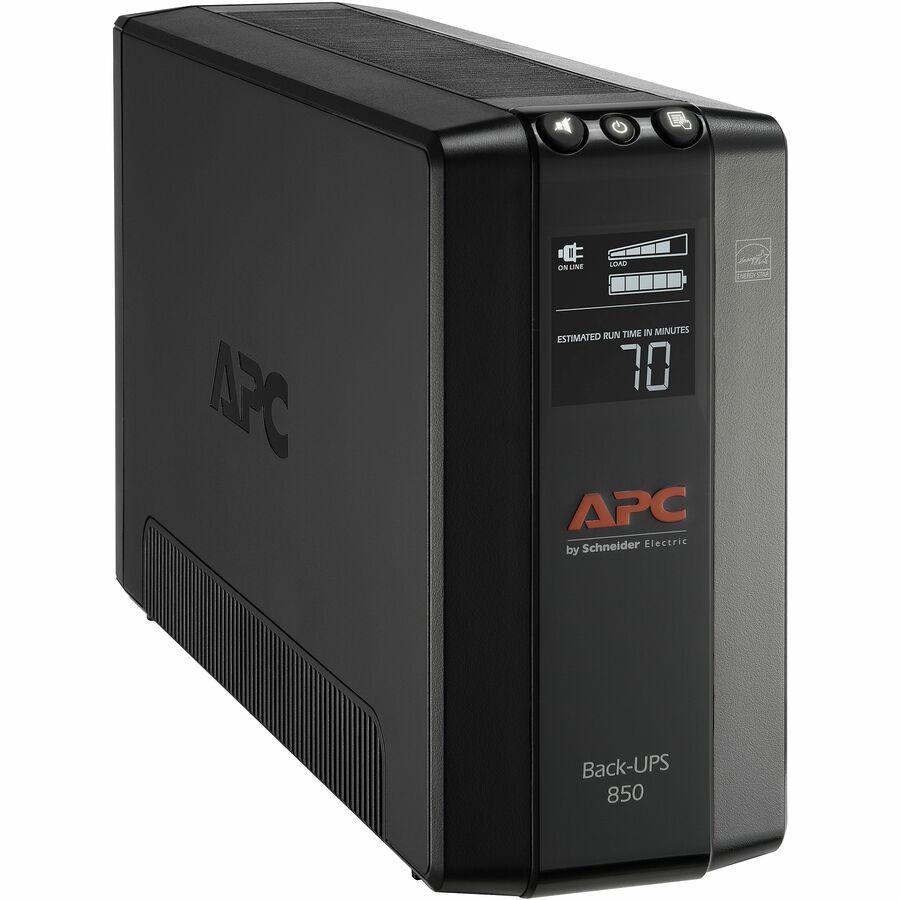 APC by Schneider Electric Back UPS Pro BX850M, Compact Tower, 850VA, AVR, LCD, 120V - Tower - 12 Hour Recharge - 2 Minute Stand-by - 120 V Input - 120 V AC Output - Stepped Approximated Sine Wave - 4 x NEMA 5-15R Surge, 4 x NEMA 5-15R - 8 x Battery/S