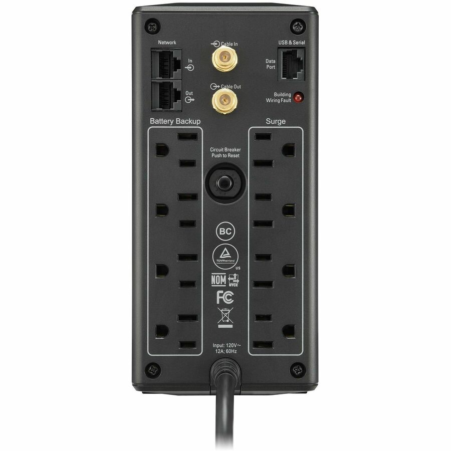 APC by Schneider Electric Back UPS Pro BX850M, Compact Tower, 850VA, AVR, LCD, 120V - Tower - 12 Hour Recharge - 2 Minute Stand-by - 120 V Input - 120 V AC Output - Stepped Approximated Sine Wave - 4 x NEMA 5-15R Surge, 4 x NEMA 5-15R - 8 x Battery/S