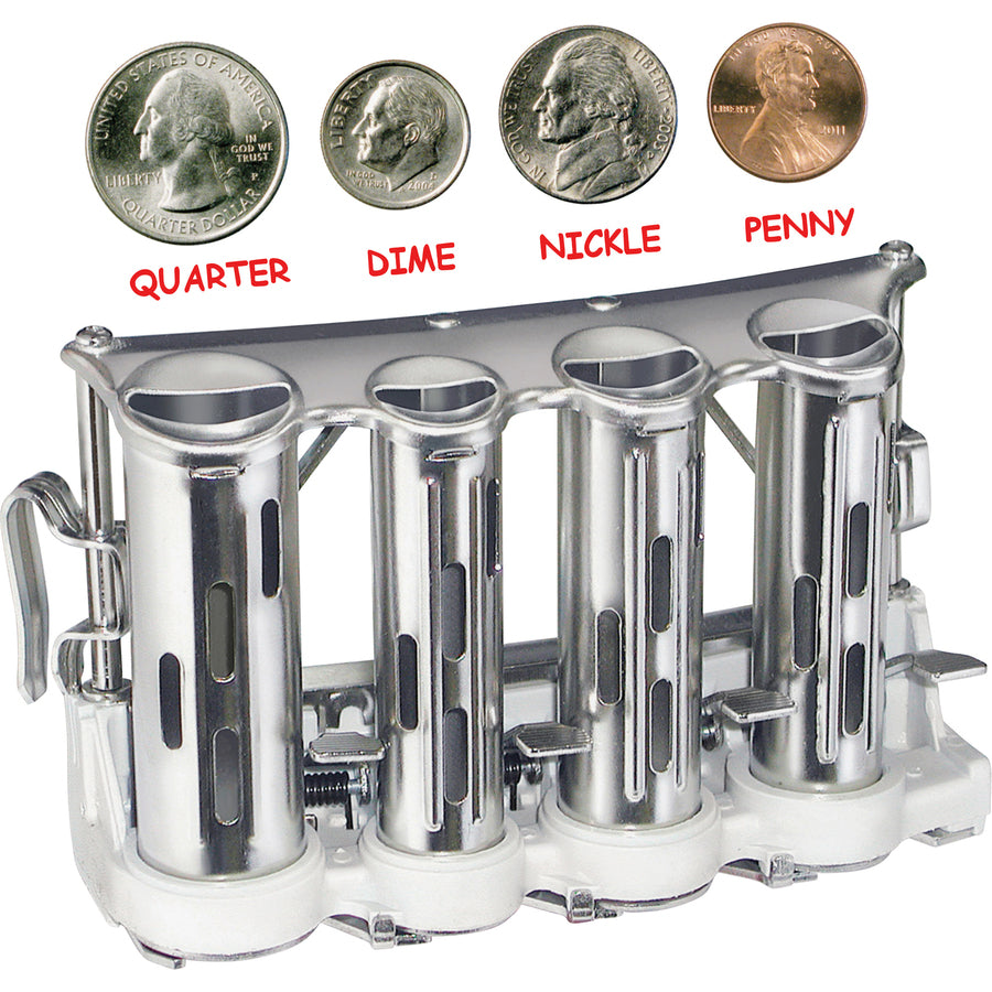 advantus-four-barrel-money-changer-chrome-steel-1-each-silver-heavy-duty_avtmcg1 - 3