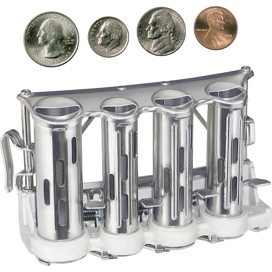 advantus-four-barrel-money-changer-chrome-steel-1-each-silver-heavy-duty_avtmcg1 - 2