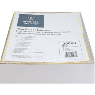 business-source-buff-stock-ring-binder-indexes-5-x-dividers-blank-tabs-5-tabs-set2-tab-width-85-divider-width-x-11-divider-length-letter-3-hole-punched-buff-buff-paper-divider-clear-tabs-50-box_bsn20068bx - 5