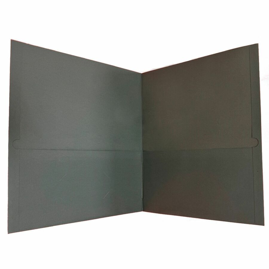 Business Source Letter Portfolio - 8 1/2" x 11" - 125 Sheet Capacity - Inside Front & Back Pocket(s) - Gray - 25 / Box