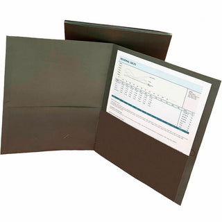 Business Source Letter Portfolio - 8 1/2" x 11" - 125 Sheet Capacity - Inside Front & Back Pocket(s) - Gray - 25 / Box