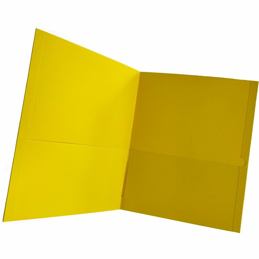 Business Source Letter Portfolio - 8 1/2" x 11" - 125 Sheet Capacity - Inside Front & Back Pocket(s) - Yellow - 25 / Box