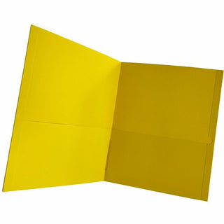 Business Source Letter Portfolio - 8 1/2" x 11" - 125 Sheet Capacity - Inside Front & Back Pocket(s) - Yellow - 25 / Box