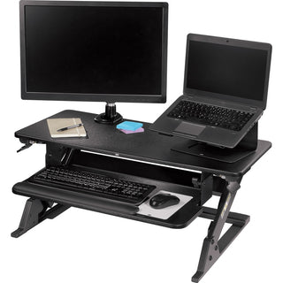 Precision Standing Desk, 35.4" x 22.2" x 6.2" to 20", Black