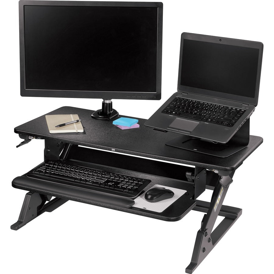 Precision Standing Desk, 35.4" x 22.2" x 6.2" to 20", Black