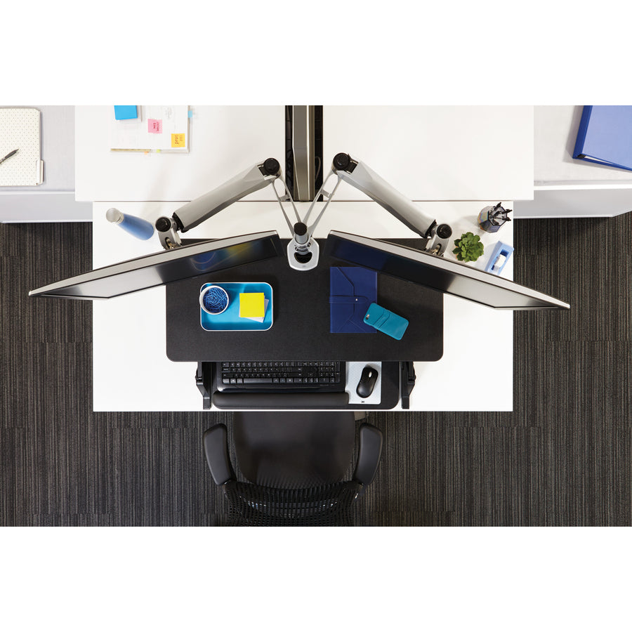 Precision Standing Desk, 35.4" x 22.2" x 6.2" to 20", Black