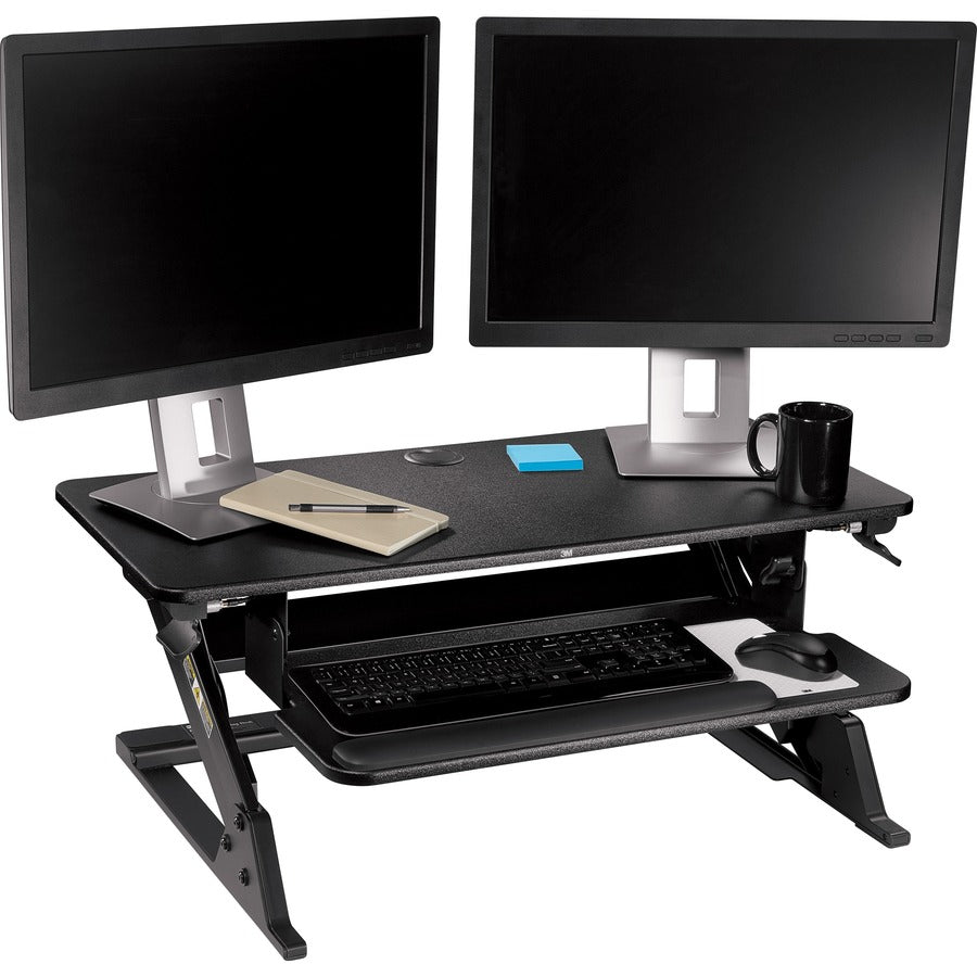 Precision Standing Desk, 35.4" x 22.2" x 6.2" to 20", Black