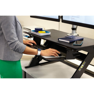 Precision Standing Desk, 35.4" x 22.2" x 6.2" to 20", Black