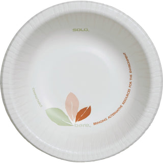 Solo Bare 12 oz Heavyweight Paper Bowls - 125 / Pack - Bare - Disposable - White - Paper Body - 8 / Carton