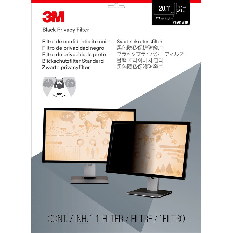 3m-privacy-filter-black-matte-for-201-widescreen-lcd-monitor-1610-scratch-resistant-fingerprint-resistant-dust-resistant-anti-glare_mmmpf201w1b - 2