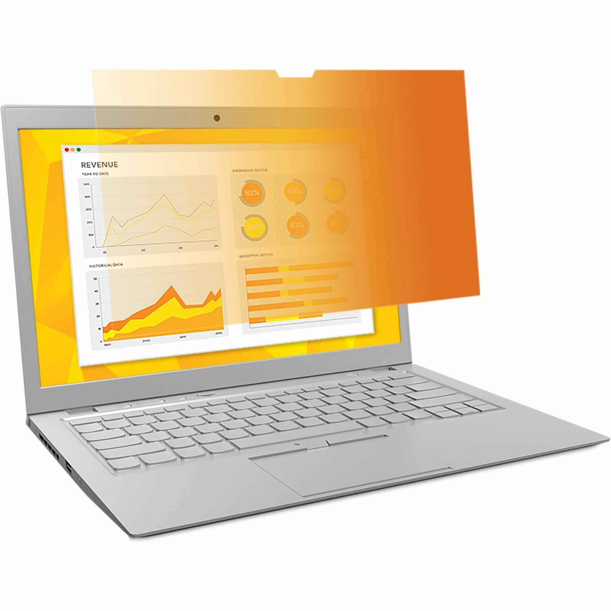 Gold Frameless Privacy Filter for 15.6" Widescreen Laptop, 16:9 Aspect Ratio