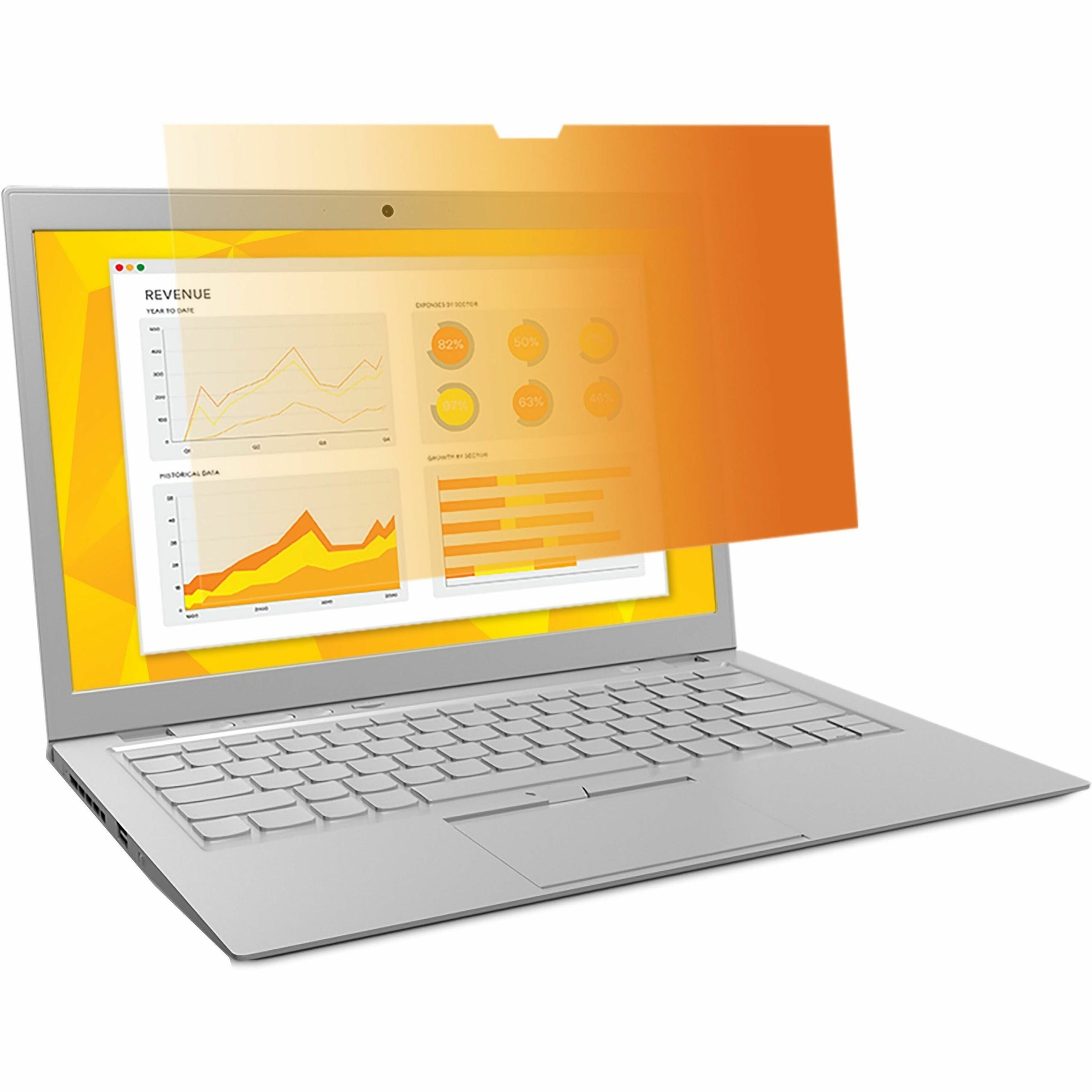 Gold Frameless Privacy Filter for 15.6" Widescreen Laptop, 16:9 Aspect Ratio