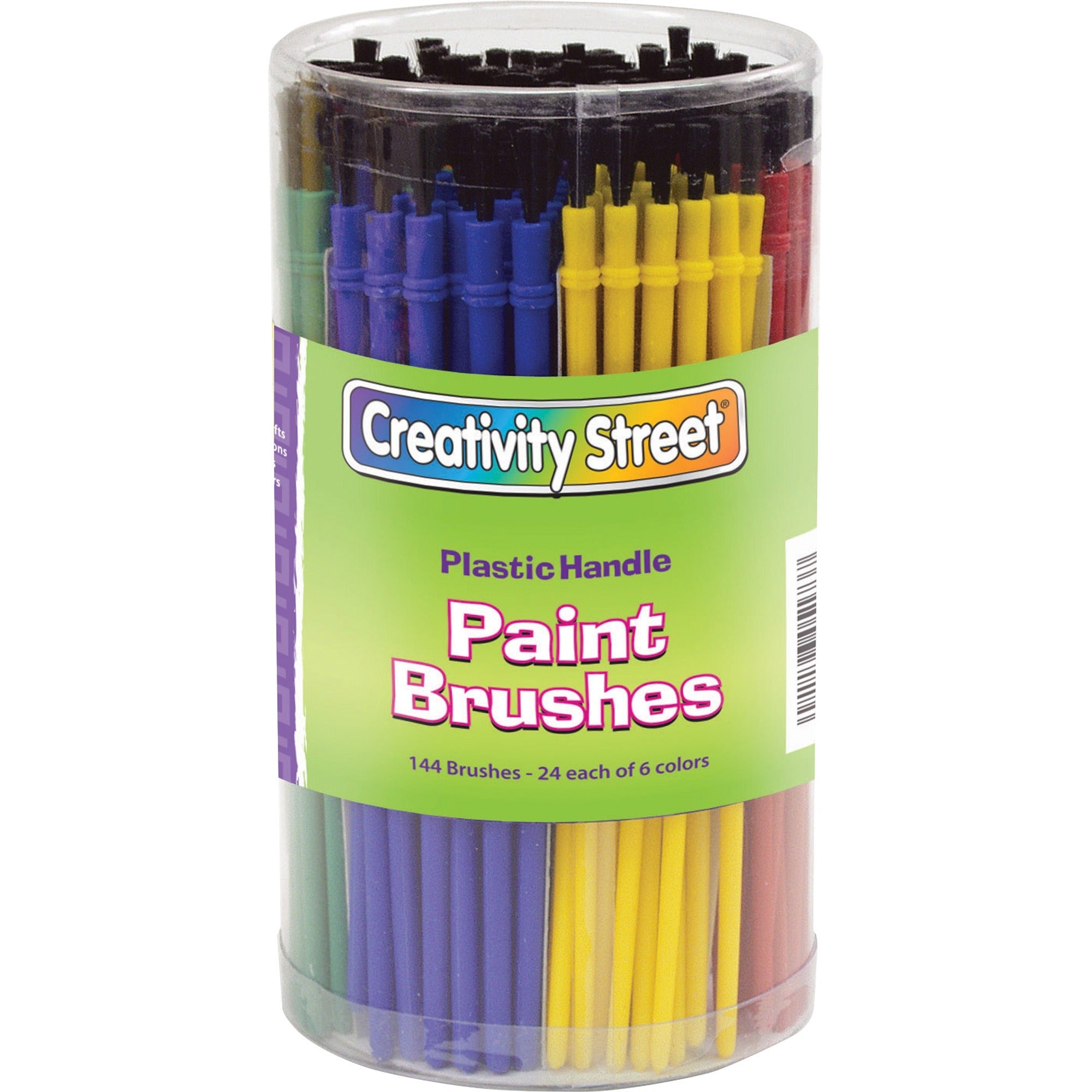 Creativity Street Canister of Paint Brushes - 144 Brush(es) Plastic - 