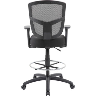 Boss Stool, Mesh, Black - Black High Density Foam (HDF) Seat - Black Back - 5-star Base - 1 Each