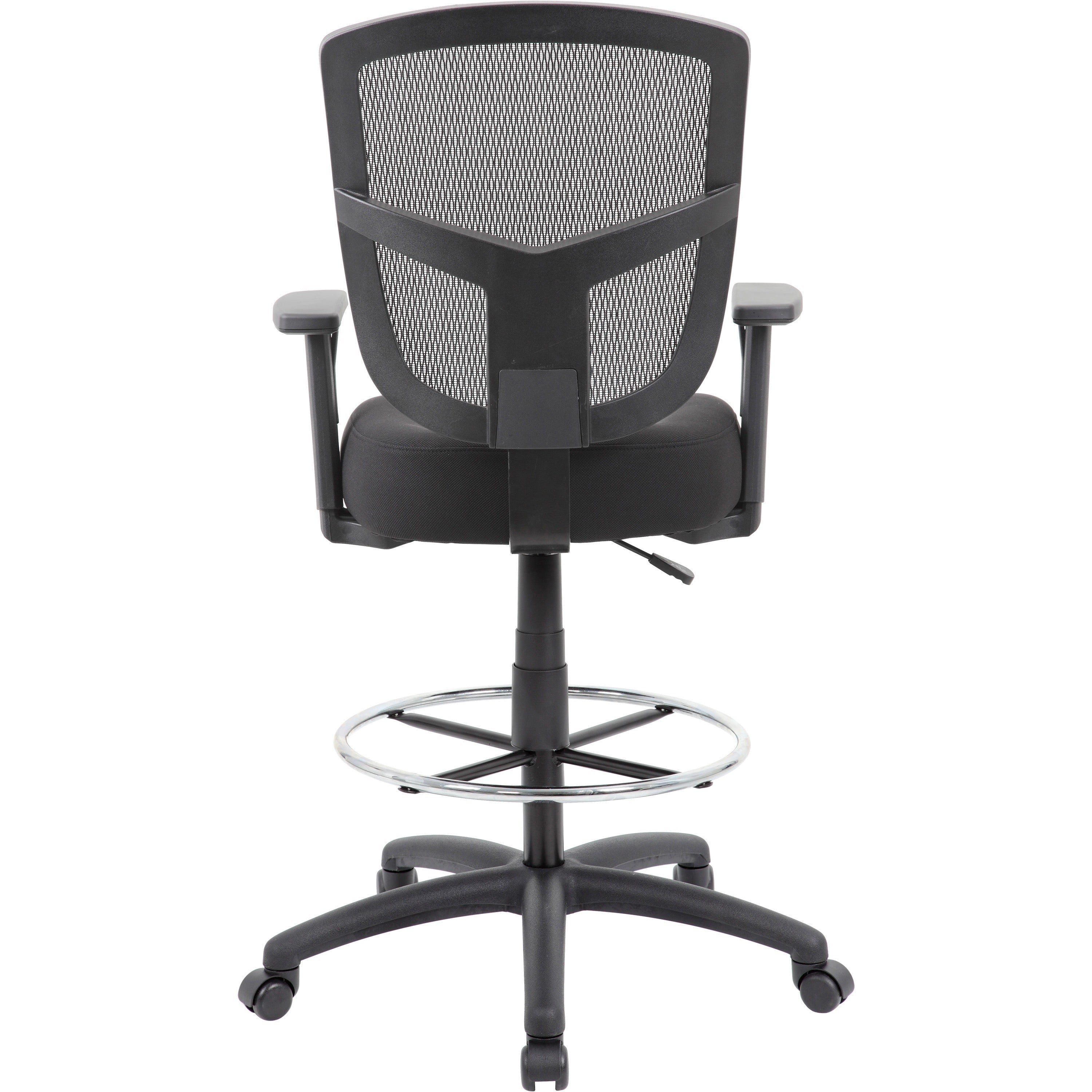 Boss Stool, Mesh, Black - Black High Density Foam (HDF) Seat - Black Back - 5-star Base - 1 Each - 4