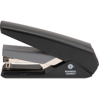 Business Source Full Strip Flat-Clinch Stapler - 30 of 20lb Paper Sheets Capacity - 210 Staple Capacity - Full Strip - 1/4" Staple Size - 1 Each - Black