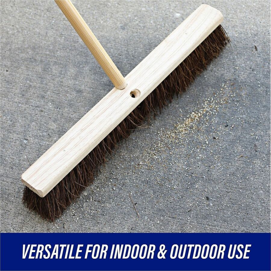 Genuine Joe 24" Push Broomhead - Brown - Lacquered Wood - 24" Length - 1 Each