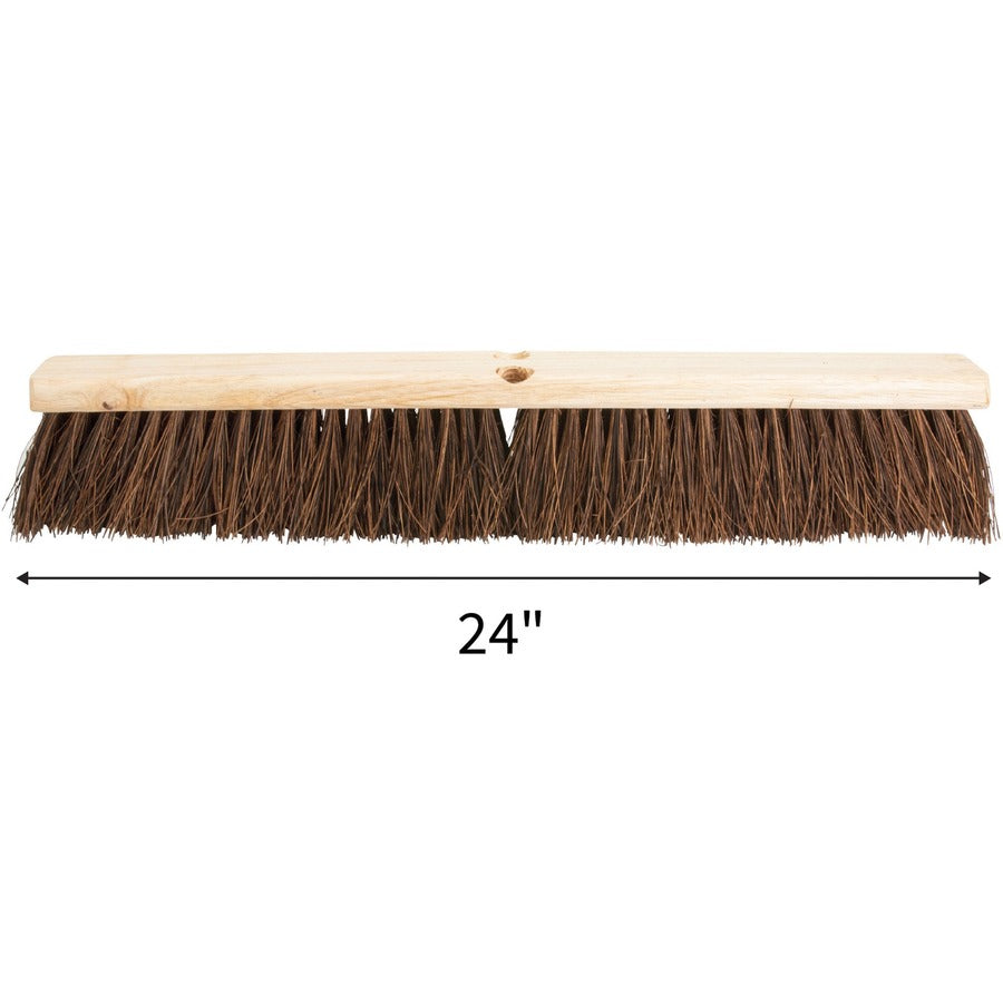 Genuine Joe 24" Push Broomhead - Brown - Lacquered Wood - 24" Length - 1 Each - 4