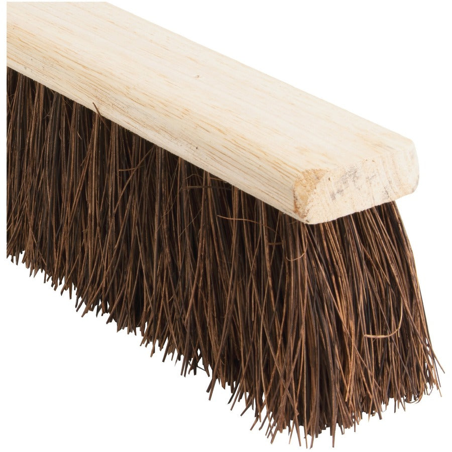 Genuine Joe 24" Push Broomhead - Brown - Lacquered Wood - 24" Length - 1 Each