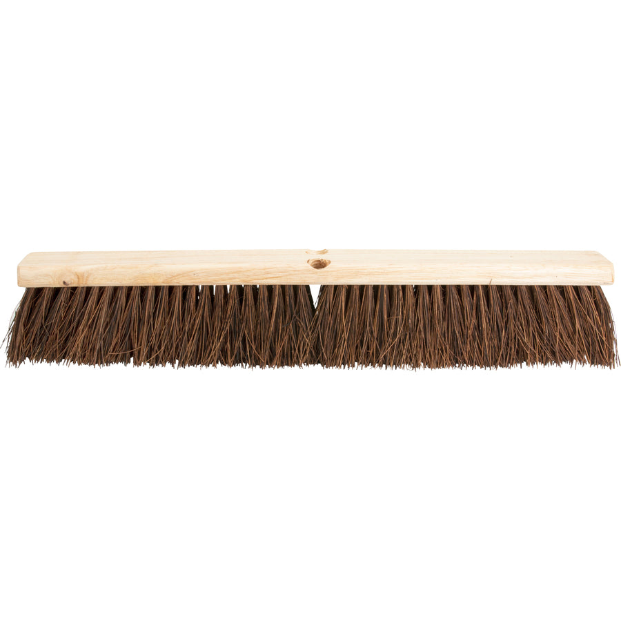 Genuine Joe 24" Push Broomhead - Brown - Lacquered Wood - 24" Length - 1 Each - 3