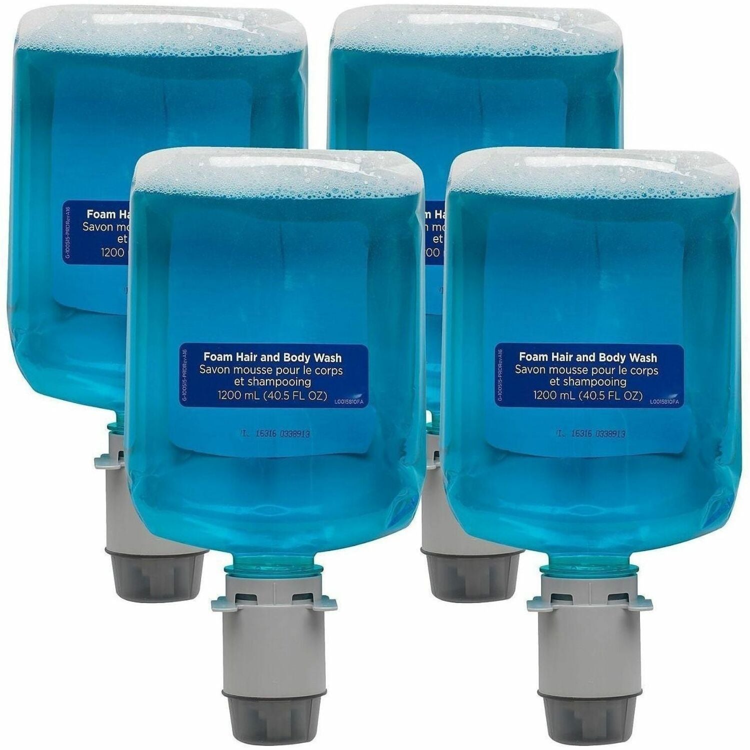 Pacific Blue Ultra Hair And Body Wash Manual Dispenser Refills - 40.6 fl oz (1200 mL) - Squeeze Bottle Dispenser - Dirt Remover, Bacteria Remover - Hair, Body, Skin - Blue - Hygienic, Rich Lather, pH Balanced - 4 / Carton