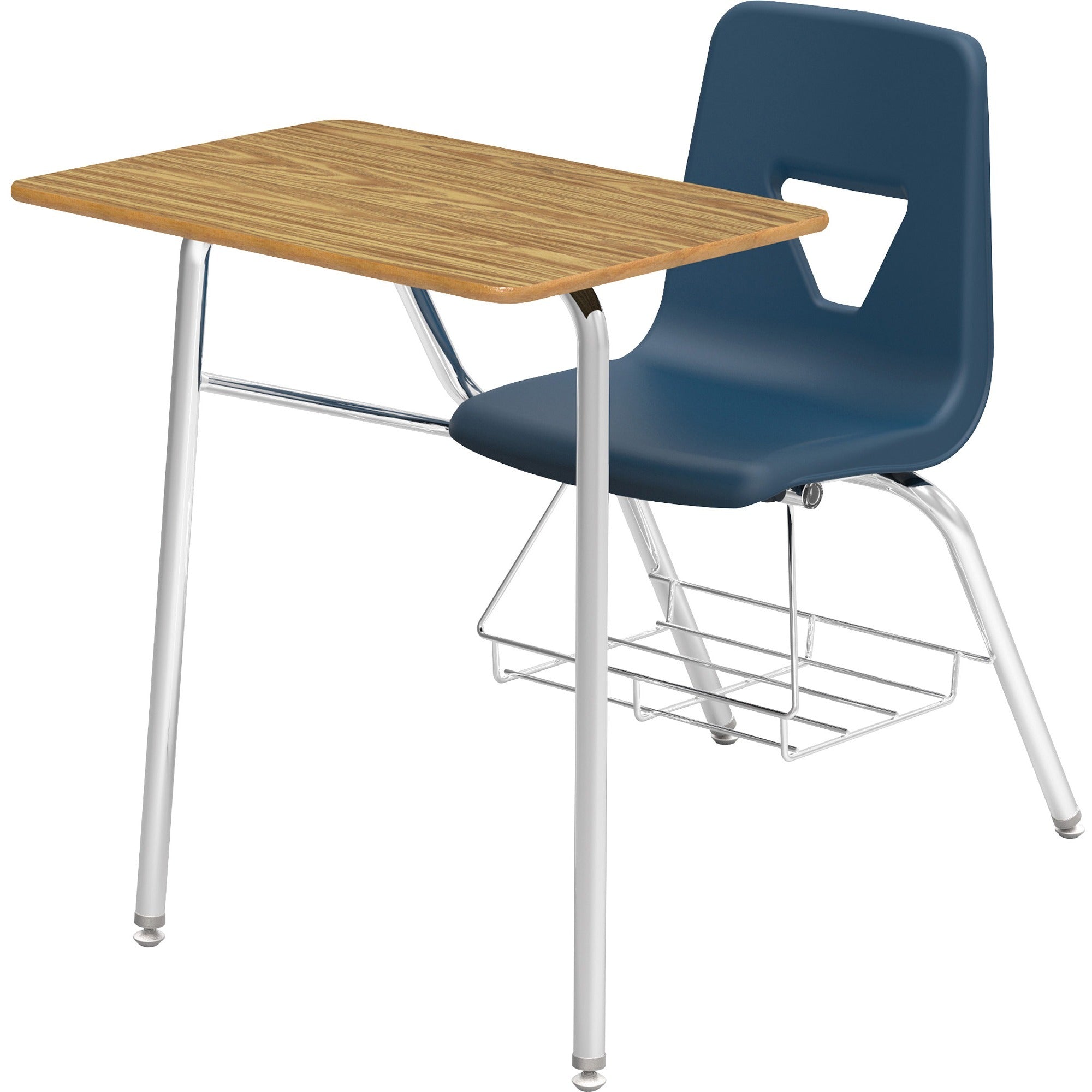 lorell-student-chair-desk-combo-desks-for-table-topmedium-oak-rectangle-high-pressure-laminate-hpl-top-four-leg-base-4-legs-x-24-table-top-width-x-18-table-top-depth-31-height-navy-polypropylene-2-carton_llr99914 - 1