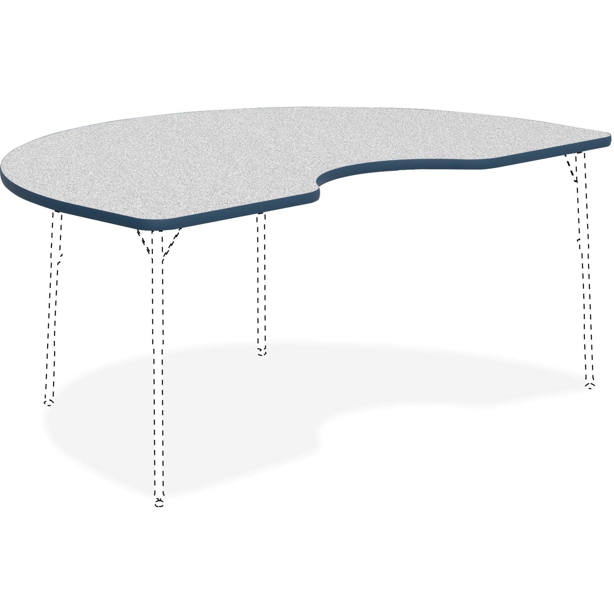 lorell-classroom-activity-tabletop-for-table-topgray-nebula-kidney-shaped-high-pressure-laminate-hpl-top-x-72-table-top-width-x-48-table-top-depth-x-113-table-top-thickness-1-each_llr99924 - 1