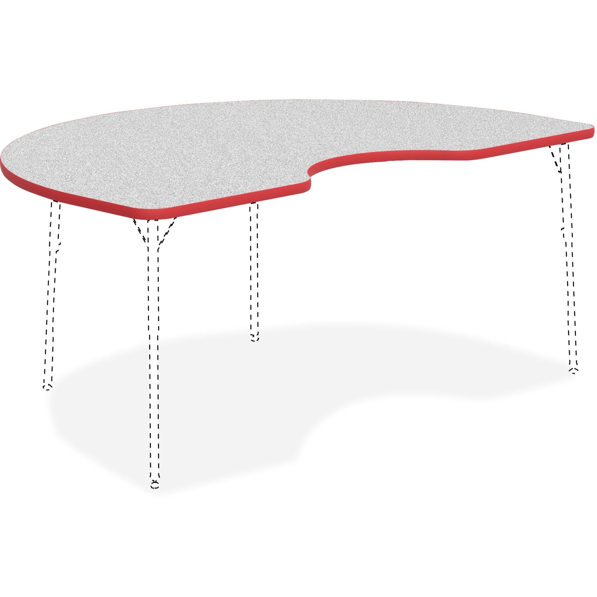 lorell-classroom-activity-tabletop-for-table-topgray-nebula-kidney-shaped-high-pressure-laminate-hpl-top-x-72-table-top-width-x-48-table-top-depth-x-113-table-top-thickness-assembly-required-1-each_llr99925 - 1