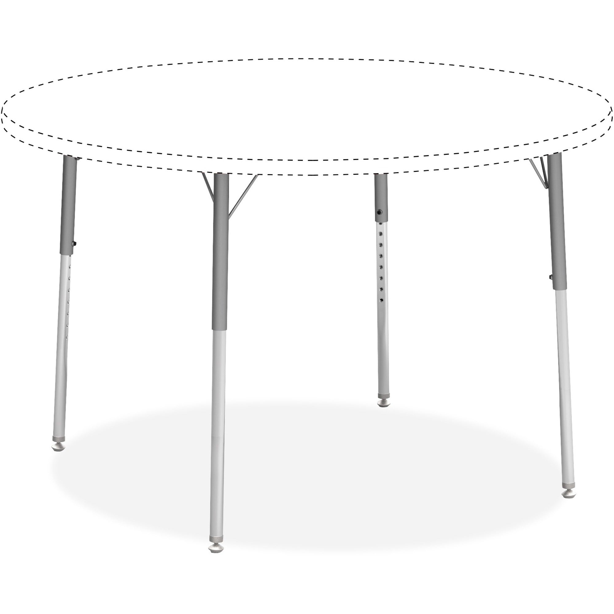 lorell-activity-table-height-adjustable-leg-kit-22-to-30h-30-length-x-11-diameter-chrome-silver-mist_llr99926 - 1